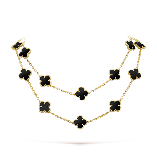 [Select]CLOVER 20 MOTIFS ONYX NECKLACE