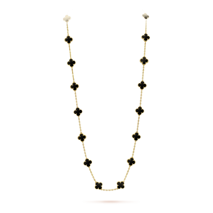 [Select]CLOVER 20 MOTIFS ONYX NECKLACE