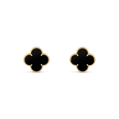 [Select]CLOVER MEDIUM 1 MOTIFS  ONYX STUD EARRINGS