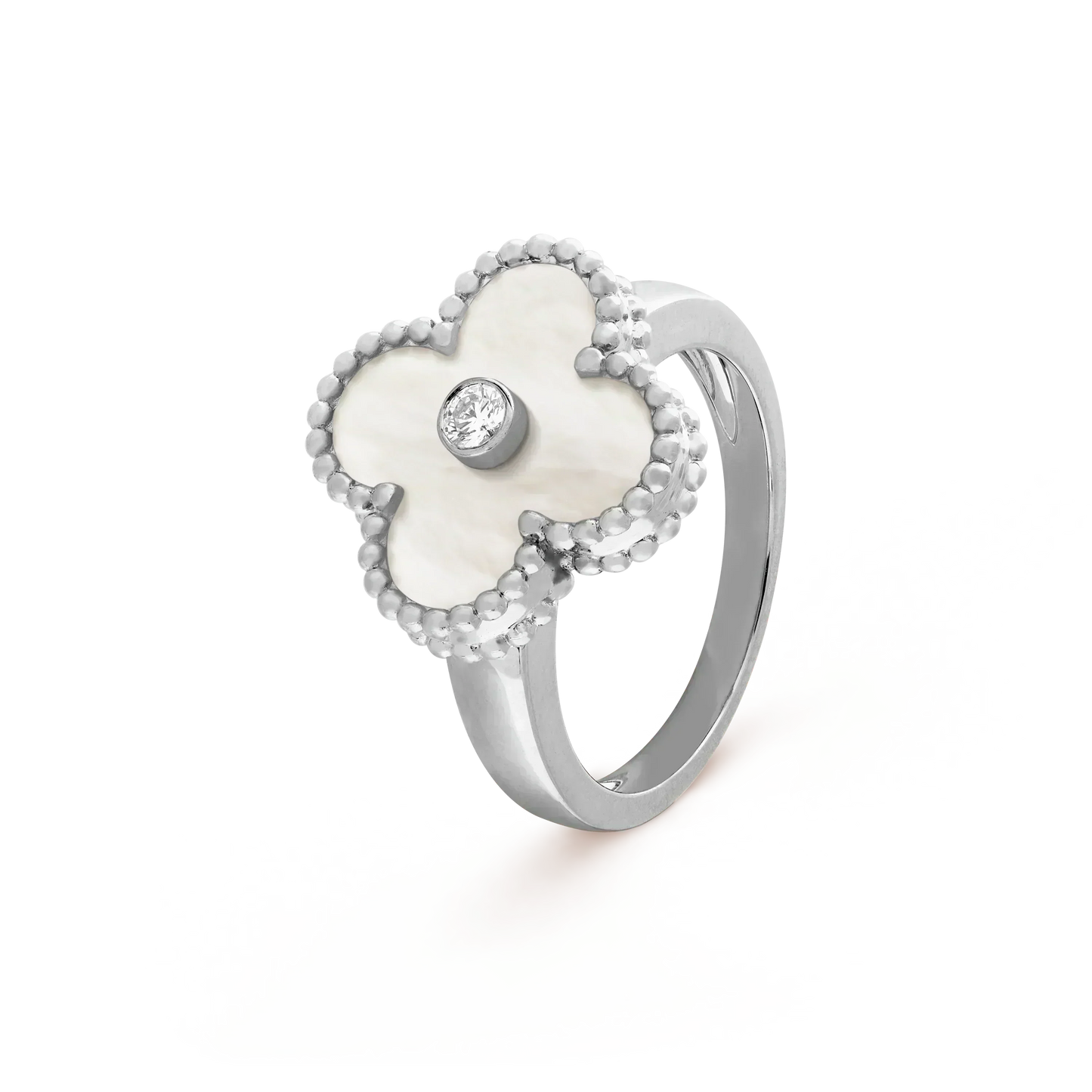 [Select]CLOVER SILVER MOP DIAMOND RING