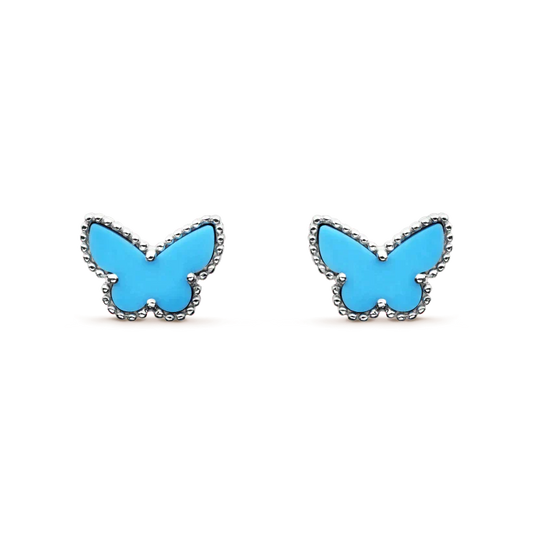 [Select]BUTTERFLY TURQUOISE EARRINGS SILVER