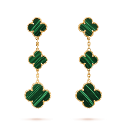 [Select]CLOVER MALACHITE 3 MOTIFS GOLD