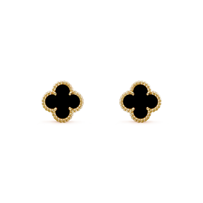 [Select]CLOVER MINI 9.5MM BLACK MOP EARRINGS