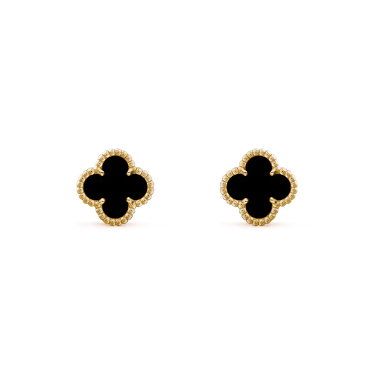 [Select]CLOVER MINI 9.5MM BLACK MOP EARRINGS
