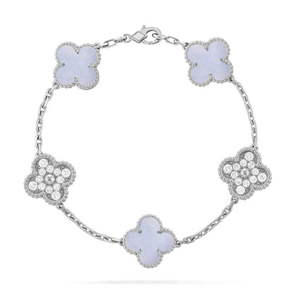 [Select] CLOVER 5 MOTIF PURPLE CHALCEDONY BRACELET COLLECTION