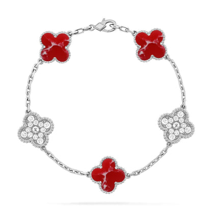 [Select]CLOVER 5 MOTIF RED PATTERN BRACELET COLLECTION