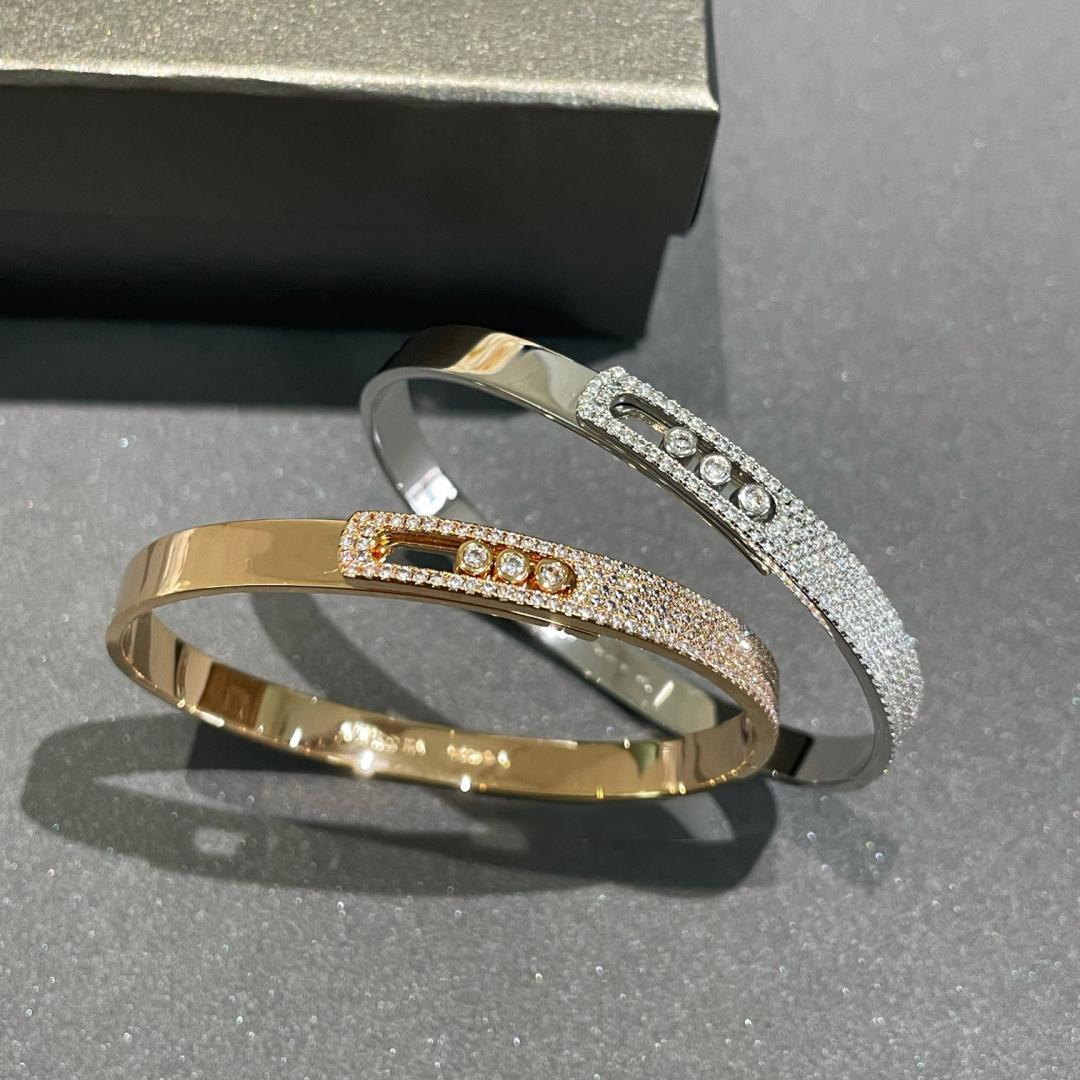 [Select]Move Noa Rose Gold Pavé Diamond Bangle Bracelet