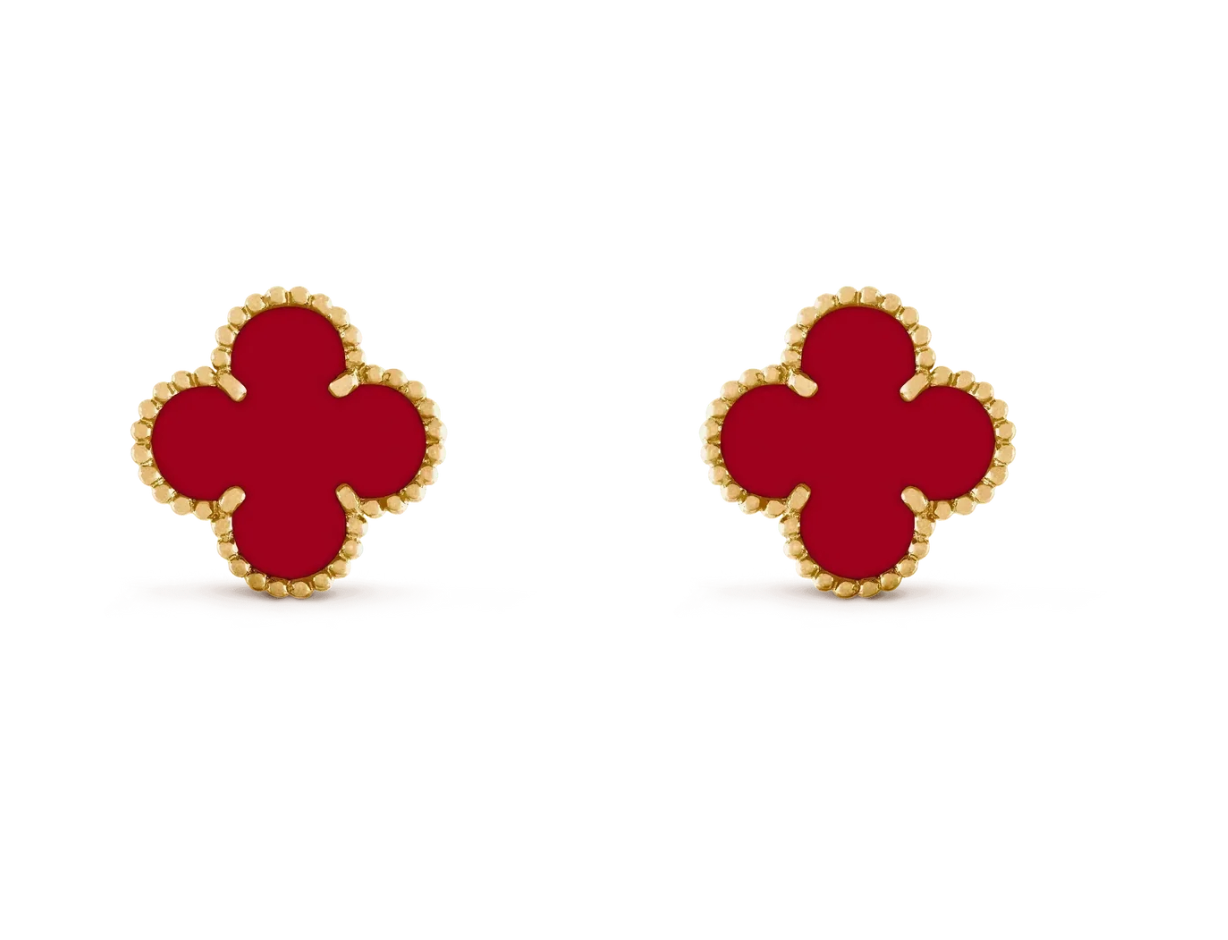 [Select] CLOVER 20MM RED AGATE EARRINGS