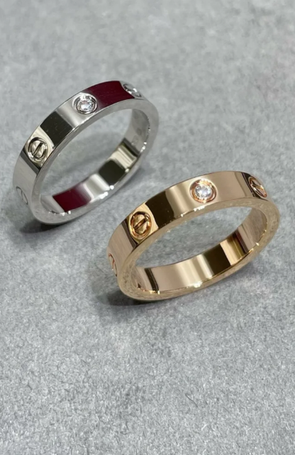 [Select]LOVE RING 4MM 1 DIAMOND SILVER