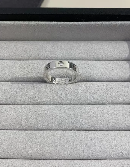 [Select]LOVE RING 4MM 1 DIAMOND SILVER