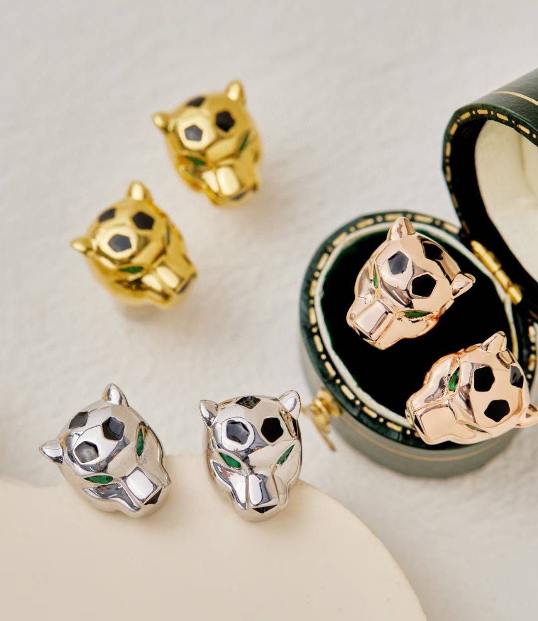 [?Select]CHRRTAH-PRINT STUD EARRINGS, THREE COLORS