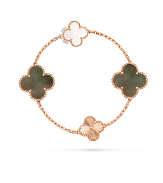 [Select]DETACHABLE CLOVER 15(11+4) FLOWER SILVER NECKLACE SET