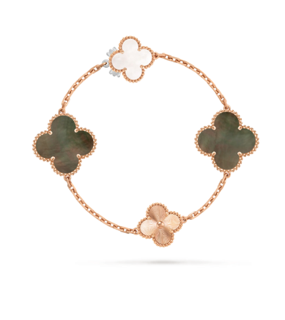 [Select]DETACHABLE CLOVER 15(11+4) FLOWER SILVER NECKLACE SET