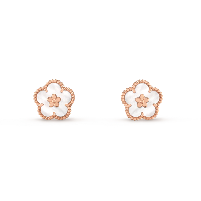 [Select]LUCKY PINK GOLD WHITE MOP EARRINGS