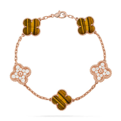[Select] CLOVER 5 MOTIFS TIGER EYE BRACELET COLLECTION