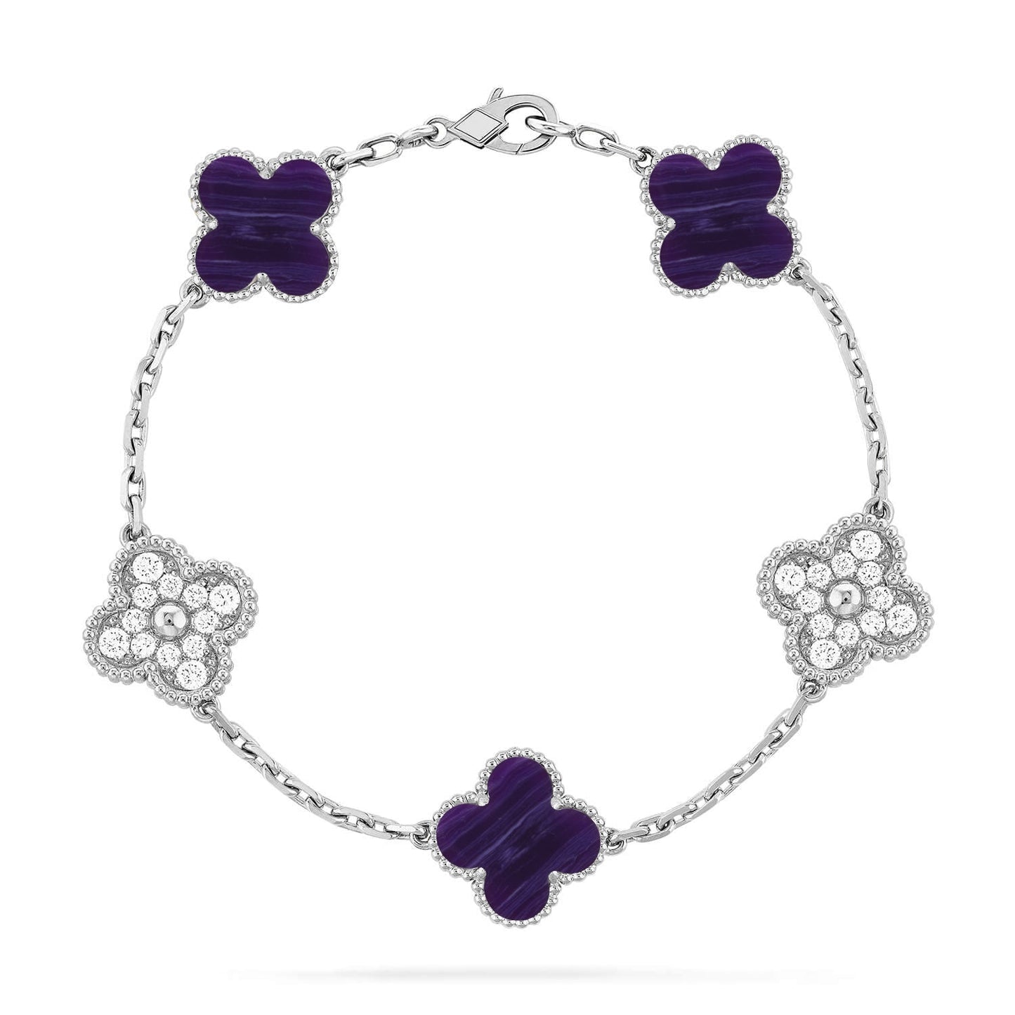 [Select]CLOVER 5 MOTIF PURPLE STRIPES BRACELET COLLECTION