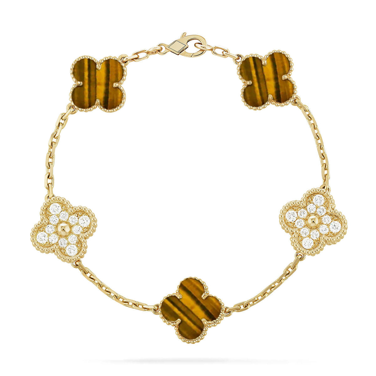 [Select] CLOVER 5 MOTIFS TIGER EYE BRACELET COLLECTION