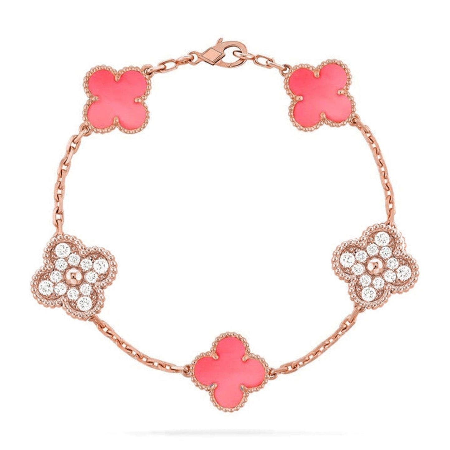 [Select] CLOVER 5 MOTIFS  PINK MOP BRACELET COLLECTION
