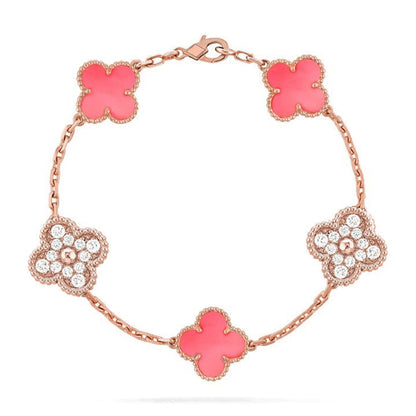 [Select] CLOVER 5 MOTIFS  PINK MOP BRACELET COLLECTION