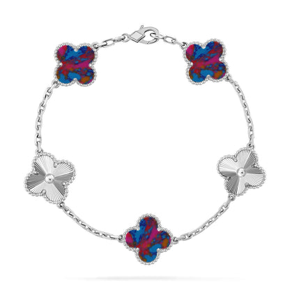 [Select]CLOVER 5 MOTIF COLOR GEMSTONES BRACELET COLLECTION