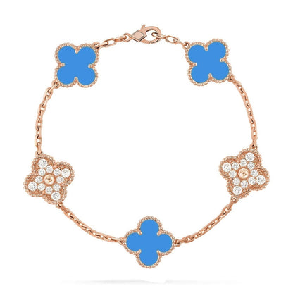 [Select] CLOVER 5 MOTIF BLUE AGATE BRACELET COLLECTION