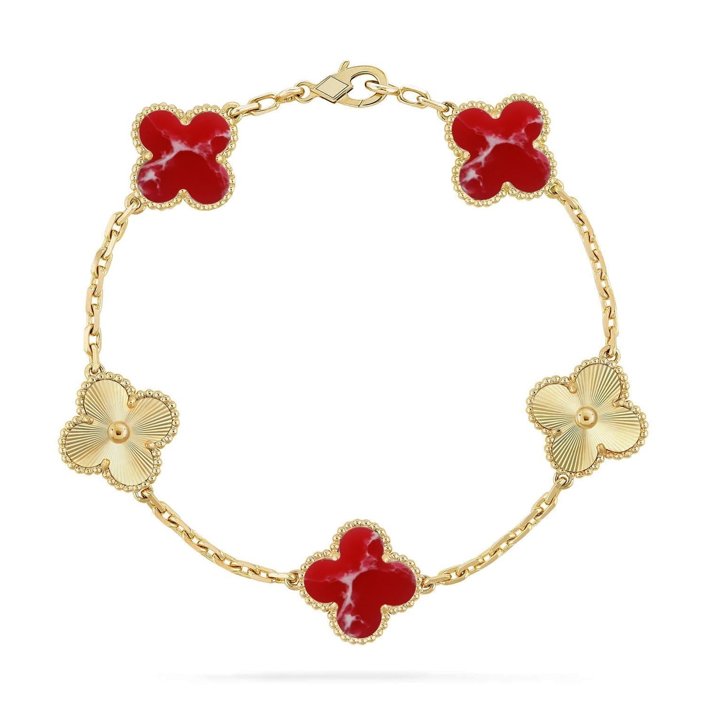 [Select]CLOVER 5 MOTIF RED PATTERN BRACELET COLLECTION