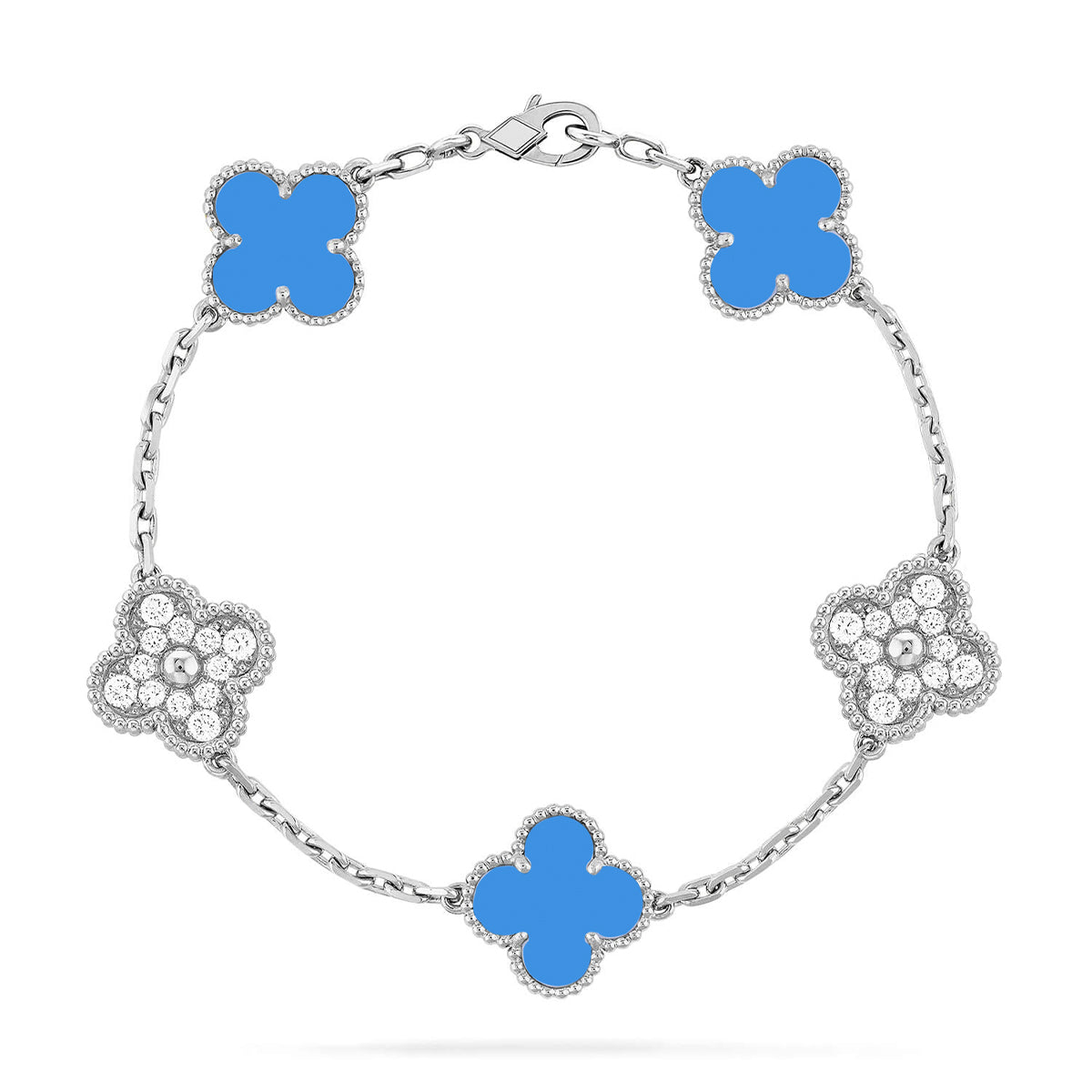 [Select] CLOVER 5 MOTIF BLUE AGATE BRACELET COLLECTION