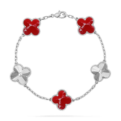 [Select]CLOVER 5 MOTIF RED PATTERN BRACELET COLLECTION