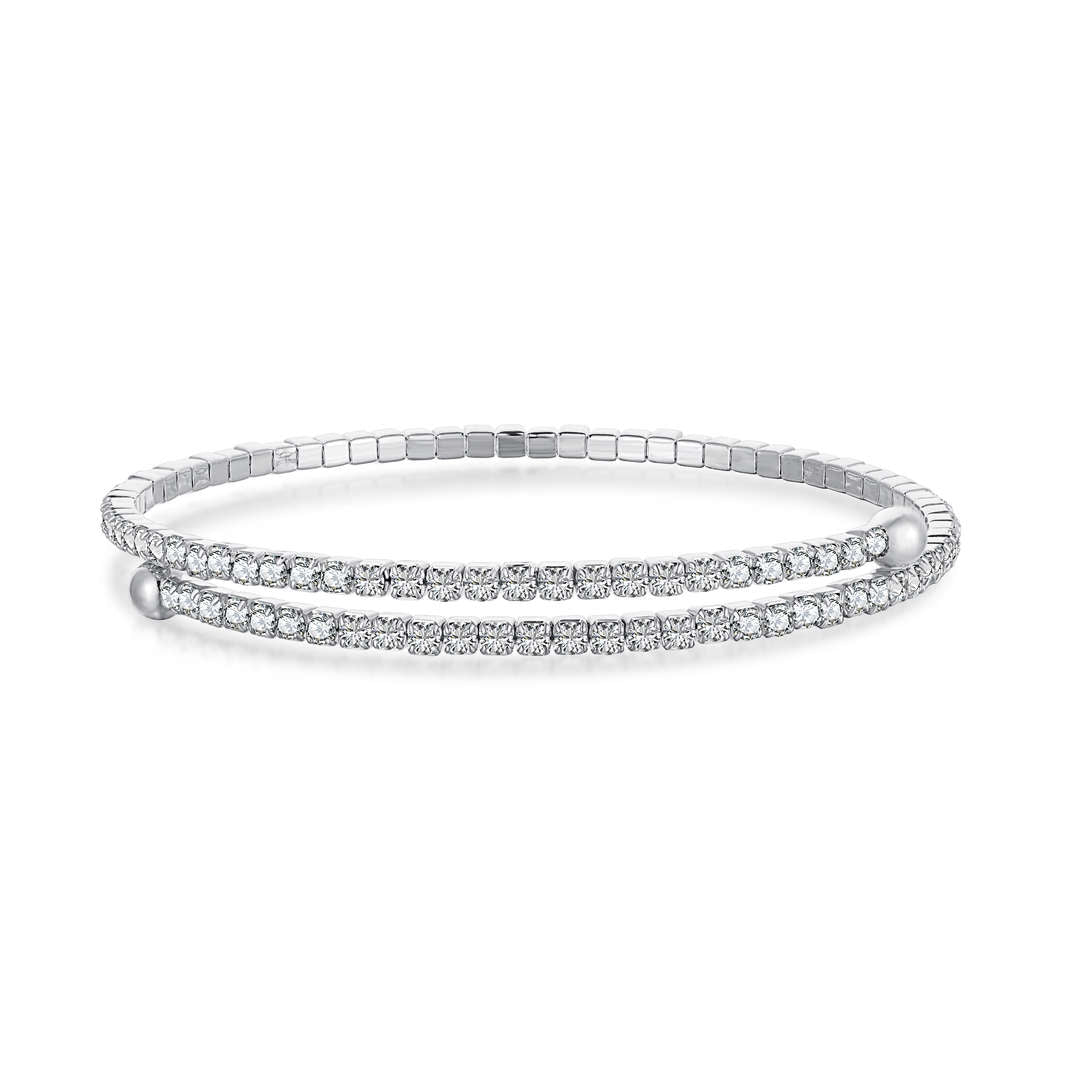 [select Jewelry]Row of Diamonds Round Fashion Bracelet