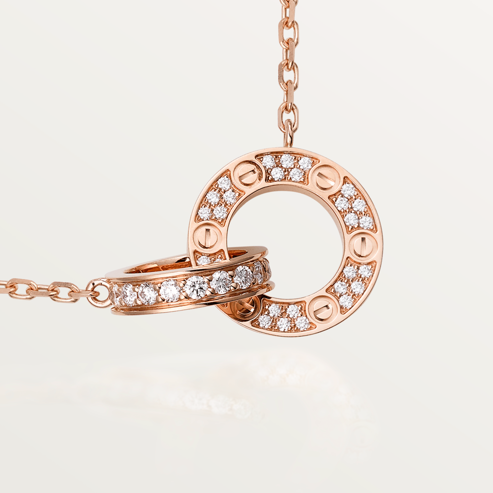 [Select]LOVE 7.6MM NECKLACE Select GOLD AND SILVER  FULL DIAMOND