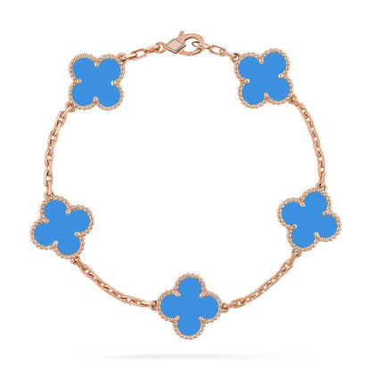 [Select] CLOVER 5 MOTIF BLUE AGATE BRACELET COLLECTION