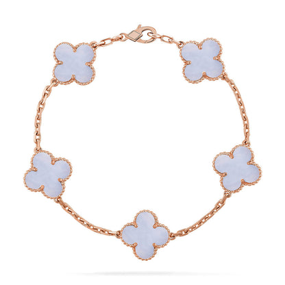 [Select] CLOVER 5 MOTIF PURPLE CHALCEDONY BRACELET COLLECTION