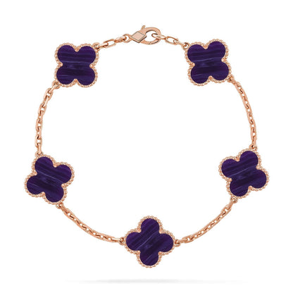 [Select]CLOVER 5 MOTIF PURPLE STRIPES BRACELET COLLECTION