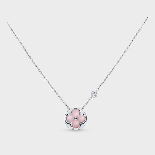 [Select]SUN MOTIF PINK MOP SILVER BRACELET