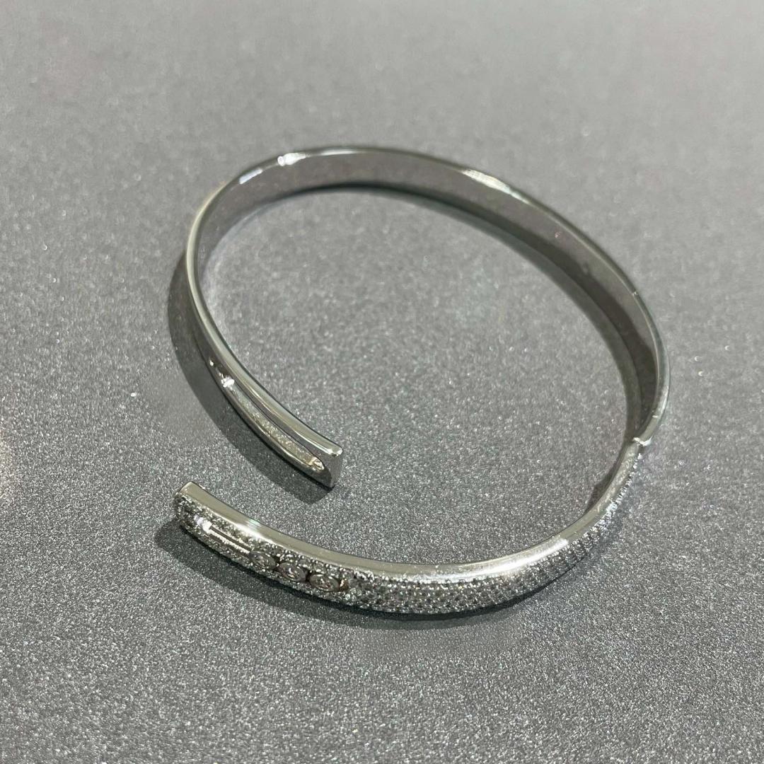 [Select]Move Noa Rose Gold Pavé Diamond Bangle Bracelet