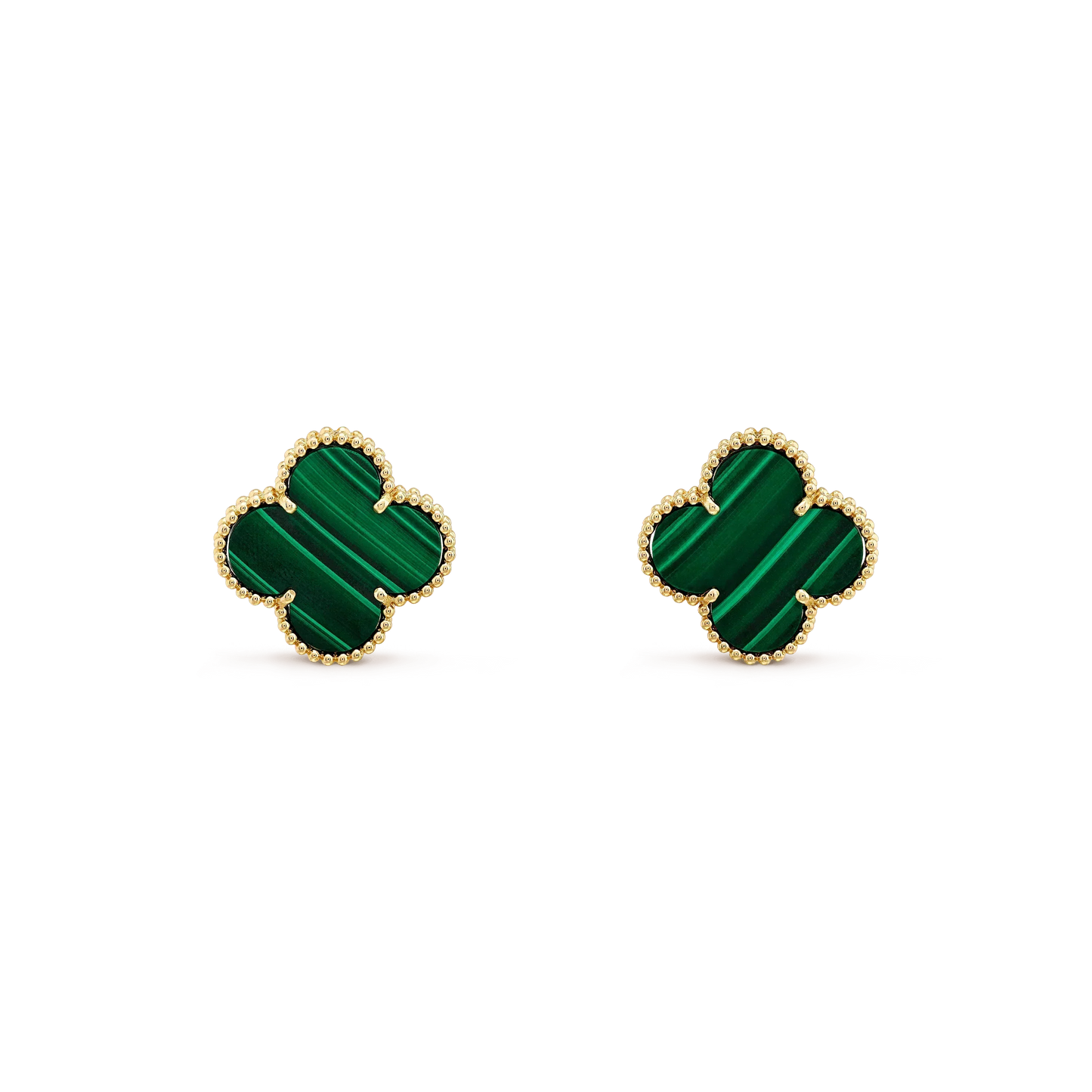 [Select]CLOVER MINI 9.5MM MALACHITE  EARRINGS