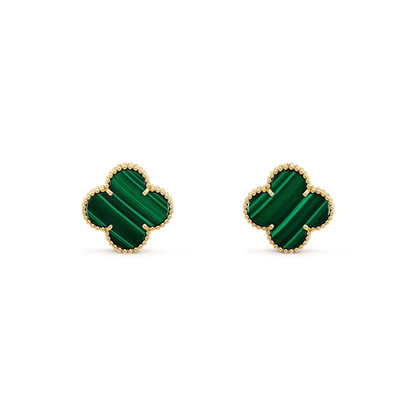 [Select]CLOVER MINI 9.5MM MALACHITE  EARRINGS