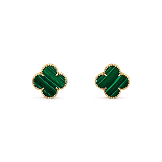[Select]CLOVER MINI 9.5MM MALACHITE  EARRINGS