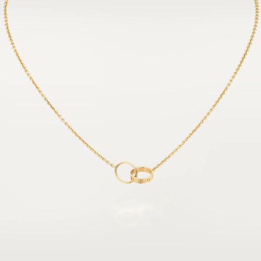 [Select]LOVE NECKLACE DOUBLE RING GOLD