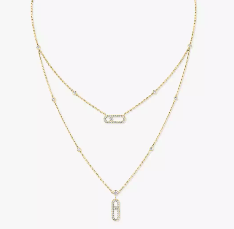 [Select]MS Double-Circle Full-Diamond Necklace