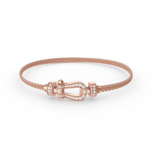 [Select]FORCE SMALL HORSESHOE  DIAMOND CHAIN ROPE BRACELET