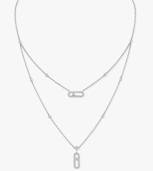 [Select]MS Double-Circle Full-Diamond Necklace