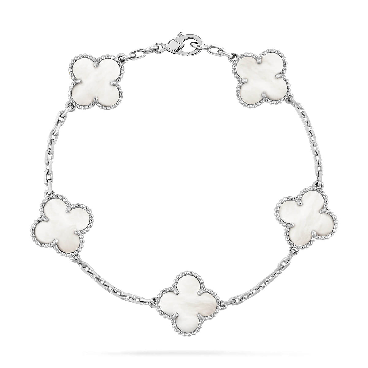 [Select]CLOVER WHITE PEARL MOP 5 MOTIF BRACELET COLLECTION