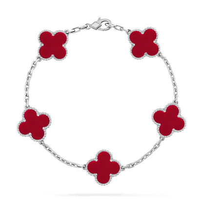 [Select] CLOVER 5 MOTIF RED CORNELIAN BRACELET COLLECTION