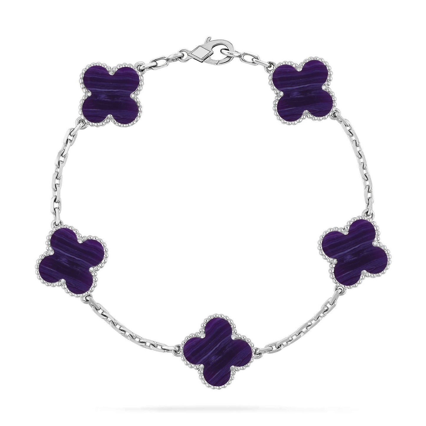 [Select]CLOVER 5 MOTIF PURPLE STRIPES BRACELET COLLECTION