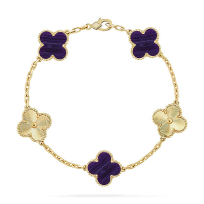 [Select]CLOVER 5 MOTIF PURPLE STRIPES BRACELET COLLECTION
