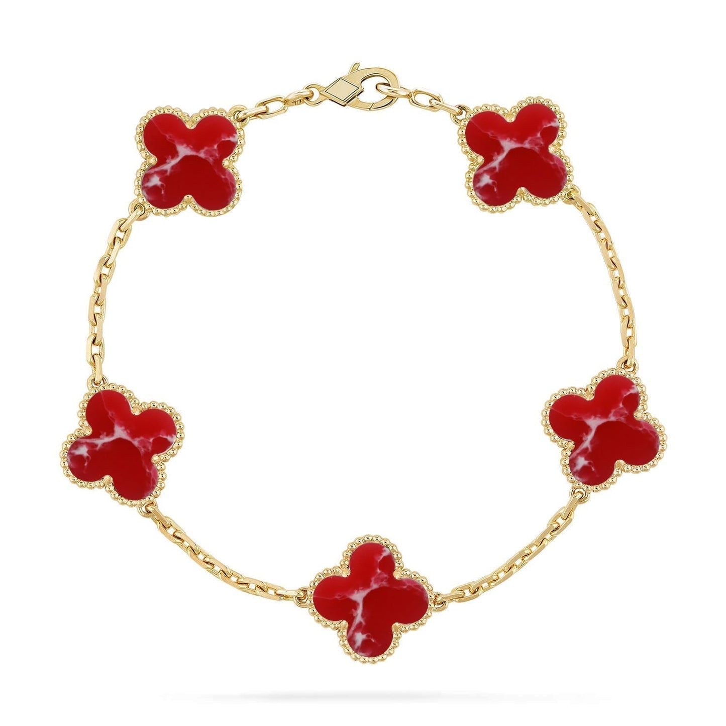 [Select]CLOVER 5 MOTIF RED PATTERN BRACELET COLLECTION