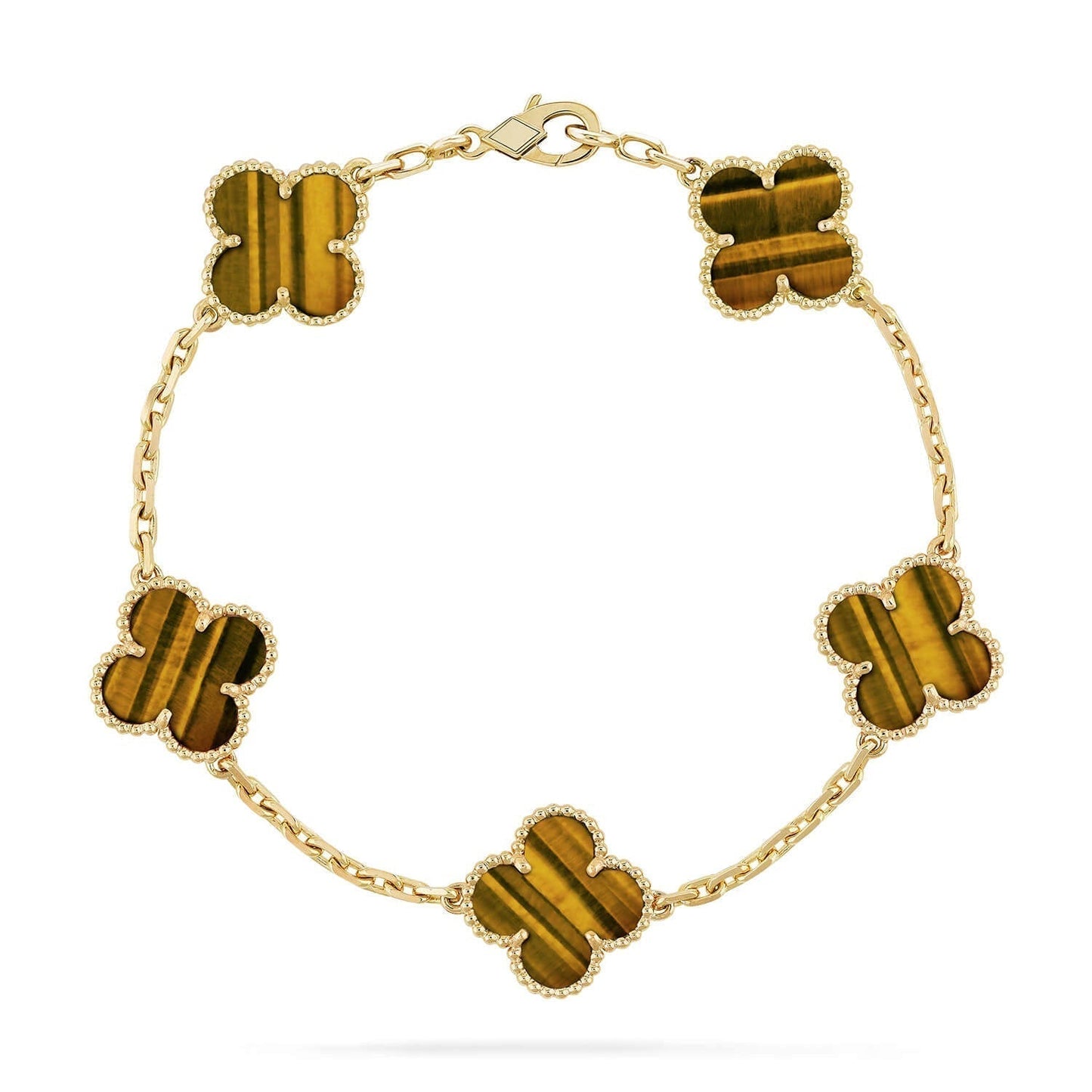 [Select] CLOVER 5 MOTIFS TIGER EYE BRACELET COLLECTION