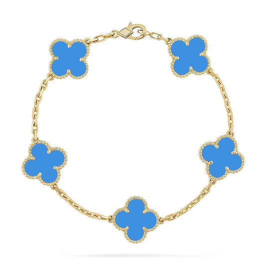 [Select] CLOVER 5 MOTIF BLUE AGATE BRACELET COLLECTION