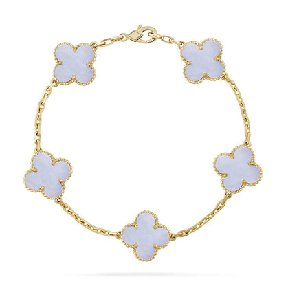 [Select] CLOVER 5 MOTIF PURPLE CHALCEDONY BRACELET COLLECTION